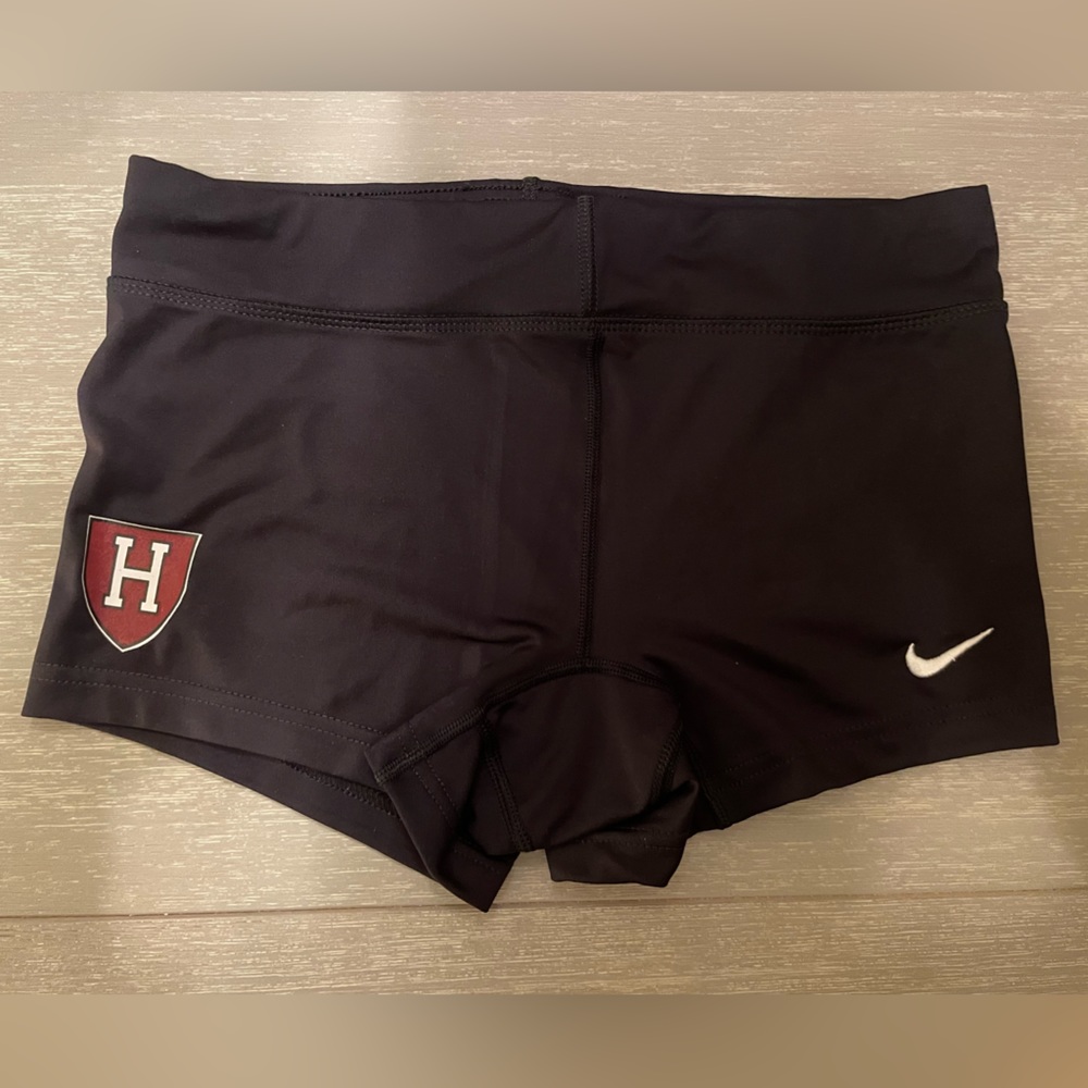 Harvard Athletics Shield, Crimson, Black Nike Spandex Shorts, Biker Shorts, Run